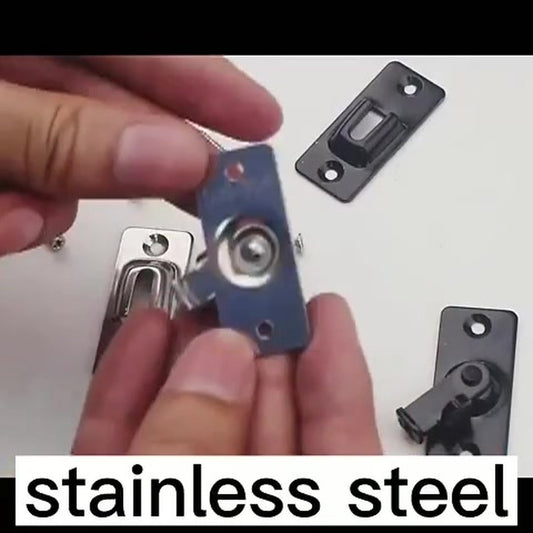 90 Degree Bolts Door Bolt - 2 Pairs - Sliding Screen Door Bolt - Stainless Steel - Barn Door Lock - Bolt - Latch - Lock Pocket Door Locks - Slide Door for Padlock - Silver - Door Stop with Mounting Material - Door Security - Burglary Protection