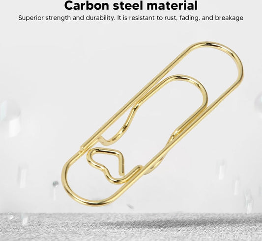Paperclips - 6 Pieces - Paper Clips - Paper clamp - Designer Clips Pencil Holders - Pencil Holder - Heart Paperclip - Closure Clip - 3 Colors - School - Home - Chic