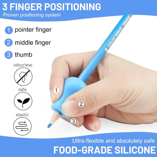 12 pieces Pencil grip - Pencil grip - Soft Grip - Pen grip aid - Pencil grips - Pencil grip - Writing aid - Pen grip aids - Writing aids for children - ergonomic silicone aids - aids to correct posture