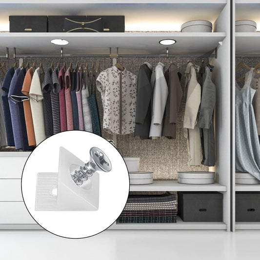 50 pieces - drawer wedges - drawer repair kit - L-shaped drawer wedges - with screws - mounting wedges - drawer back supports - cabinet shelf support - plastic drawer reinforcement repair kit - for home repair and furniture - 15*12.8*9.6 cm - white