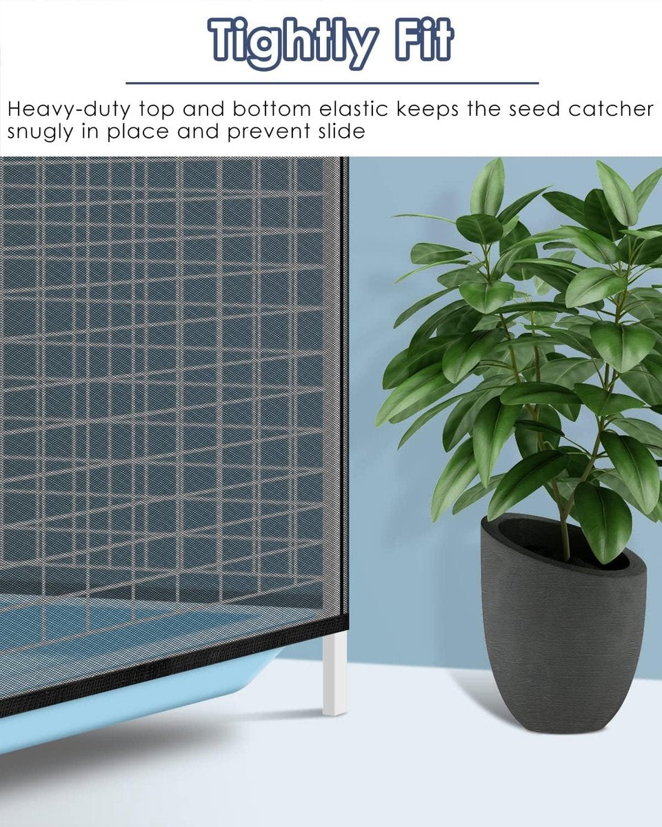 Birdcage Mesh Cover - Universal Birdcage Cover - Birdcage Splash Guard - Seed Catcher - Dust Cover for Birdcage - Birdcage Cover Skirt - Dustproof Mesh Cover - Dust Cover - Net - Birdcage Accessories - 40*150-220 cm - Black and White