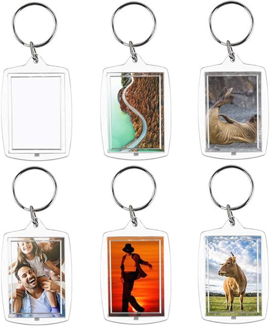Photo Keychain - 30 Pieces - Empty Photo Frame Keychains - Transparent Clear Acrylic Keychains - Transparent - Small Photo Frames - Holds personalized, custom, and passport-sized photos measuring 1.57" x 2.2"