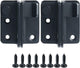 2 pieces - Lock - 60*54*27 mm - stainless steel door lock - sliding bolt with safety latch - left-hand sliding bolt - with screws - for sliding wardrobe, animal cage, garden, bathroom, garage door, sliding door - black
