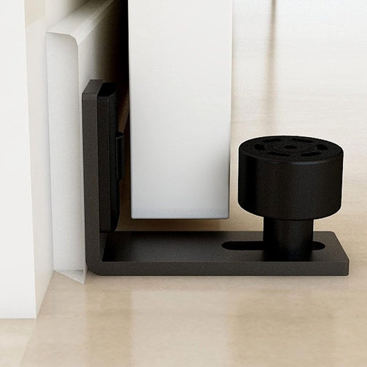 2 Pieces - Sliding Door Floor Guide Doors - Sliding Rails - Sliding Door System - Bottom-Wall Mounting Adjustable Roller Double Wheel - Adjustable Floor Guide - Door Guide - No Punching Required - Guide - Black - Smooth and Quiet