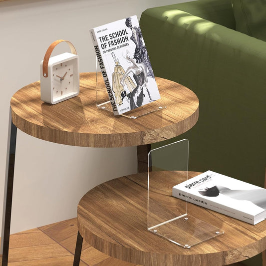 4 Pieces Bookends - bookends - Transparent Book Stand - Book Holder - Shelf Organizer - Book Support - Bookshelf - Magazine Holder Book Support - Reading Tray - Magazine Rack - for library, office, school - Transparent