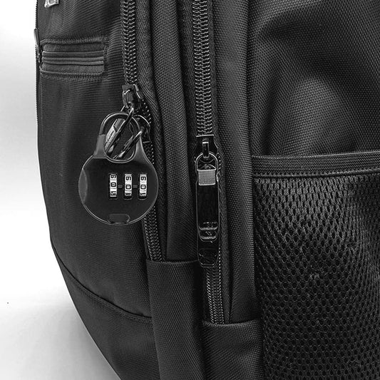 Allecto Plus - Mini Combination Lock for Suitcase Backpack Travel Bag - 3-Digit Padlock - 4 Pieces Black Silver - Adjustable - Jewelry Box Locks - Round
