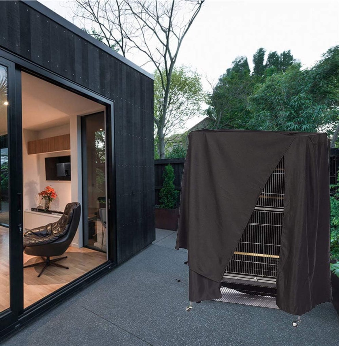 Parrot Cage Cover - Birdcage Cover and Dustproof Covers - Good Night Cover for Parrots - 210D Oxford Cloth - 88*63*120cm - Universal - Blackout - Waterproof - Black