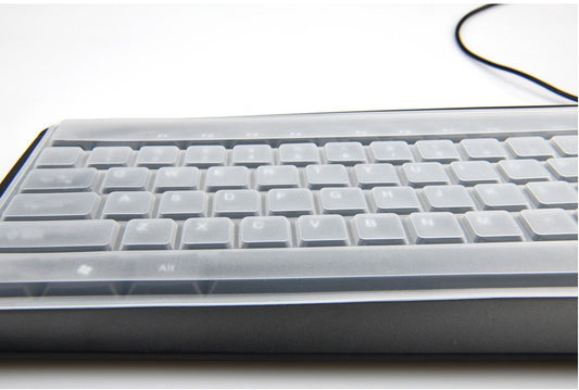 Keyboard Cover - Keyboard Protector - Silicone - Waterproof - Dust and Splashproof - Keyboard Protection - Cover - Dust Cover for Keyboard - For Keyboards - 44.5*13cm - Transparent White