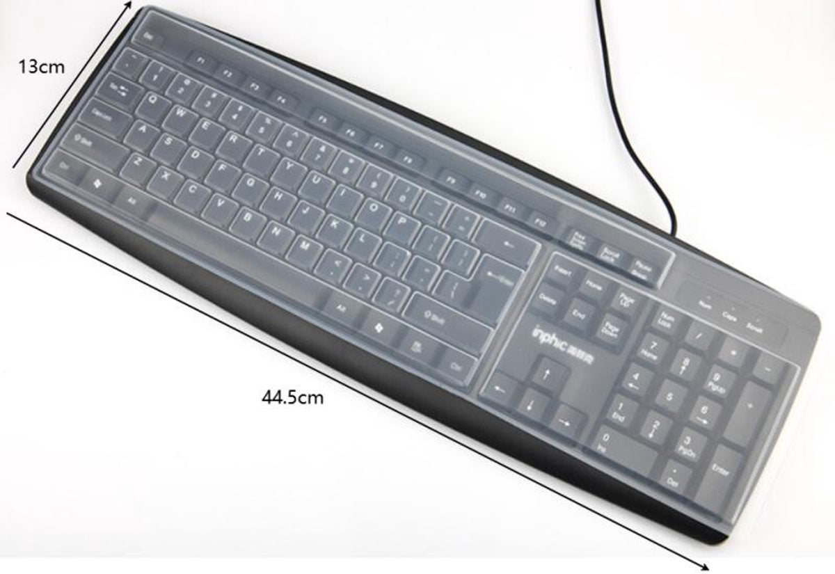 Keyboard Cover - Keyboard Protector - Silicone - Waterproof - Dust and Splashproof - Keyboard Protection - Cover - Dust Cover for Keyboard - For Keyboards - 44.5*13cm - Transparent White