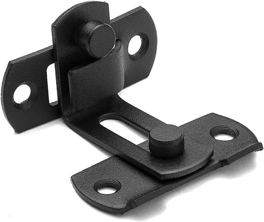 Door latch - 90 degree angle door locks with screws - black - stainless steel - security sliding lock - for doors and windows - 62*70 mm - Door security