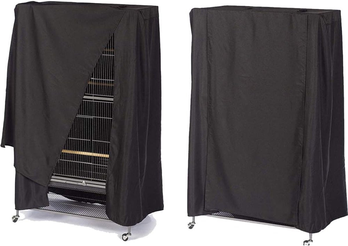 Parrot Cage Cover - Birdcage Cover and Dustproof Covers - Good Night Cover for Parrots - 210D Oxford Cloth - 104*69*122cm - Universal - Blackout - Waterproof - Black
