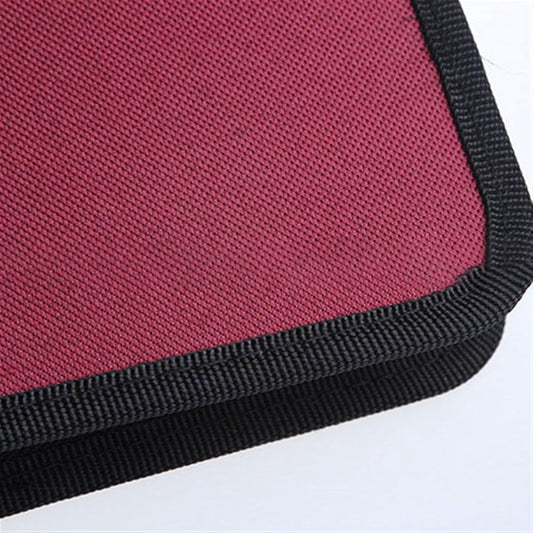 CD Case Storage Folder - DVD Case - Oxford Cloth - With Zipper - CD Bag - CD (Rom)/DVD Storage Case - CD/DVD Case Folder - CD/DVD Storage System - Suitable for 40 CDs or DVDs - 16*15.5*4.8cm - Red