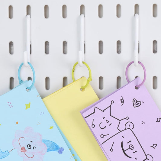 Ring binders - 60 pieces - Click rings - Metal - Keychain - DIY Keychain - Binding ring - Flashcard rings - Colorful metal book rings - Curtain rings - Suitable for organizing and binding loose cards and photo albums - 30mm - 10 colors