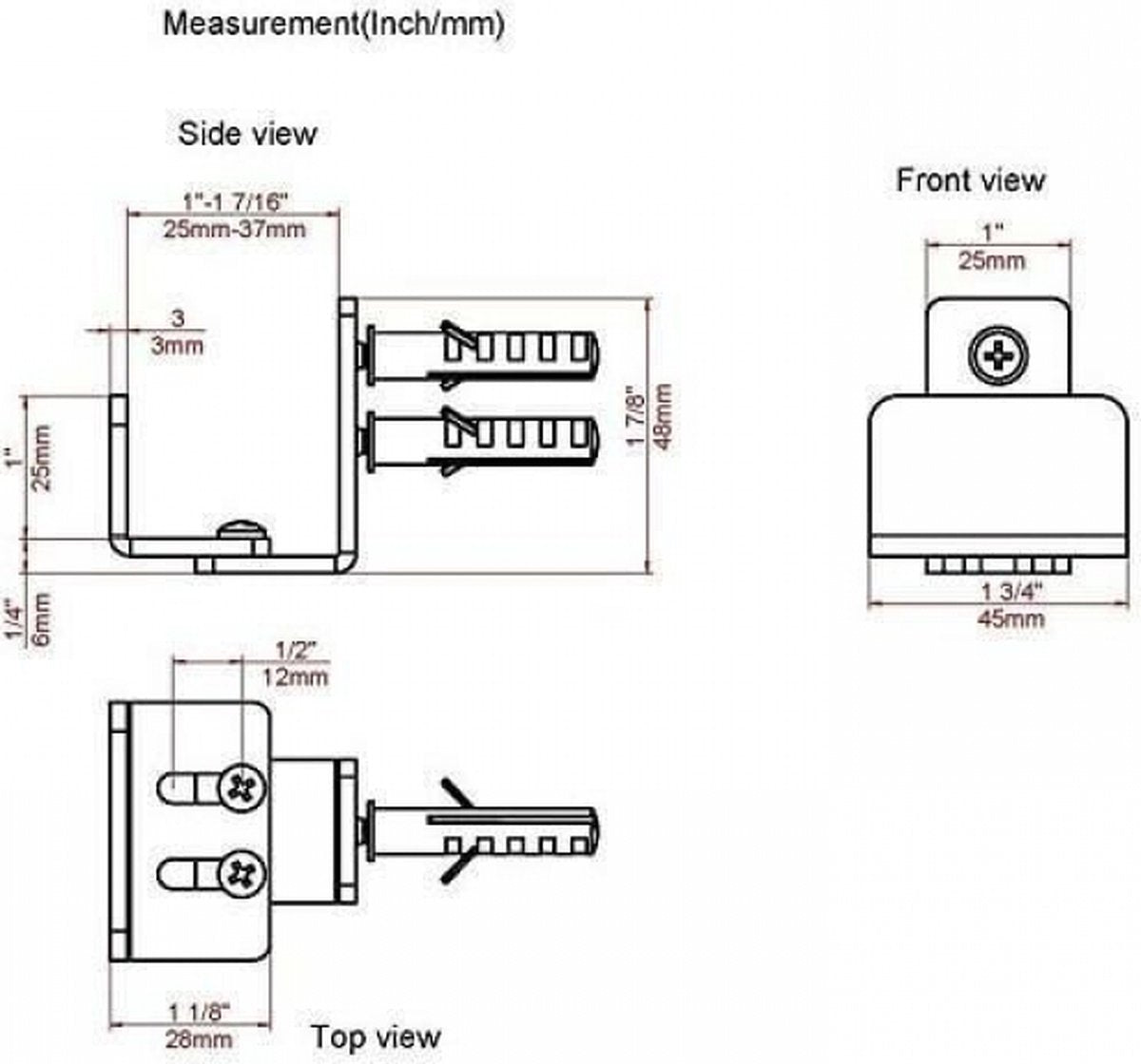 Floor guide - Wall guide - Door guide - Door guide - Steel - Black - Wall mounting - for sliding doors, shed doors