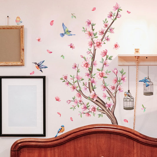 Wall sticker - living room decoration wall - Wall decoration - for living room bedroom - 30*60cm - Branch Birds Flowers Wall sticker - PVC - colorful