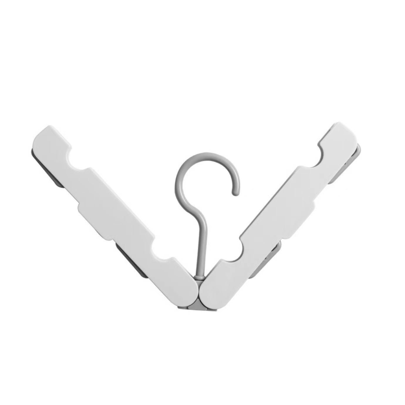 Folding Clothes Rack - Hanging Clothes Rack - Portable Folding Hanger with Hook - Ideal for Travel, Campers, Travelers and Small Spaces - Two-Piece Pack - Grayish White