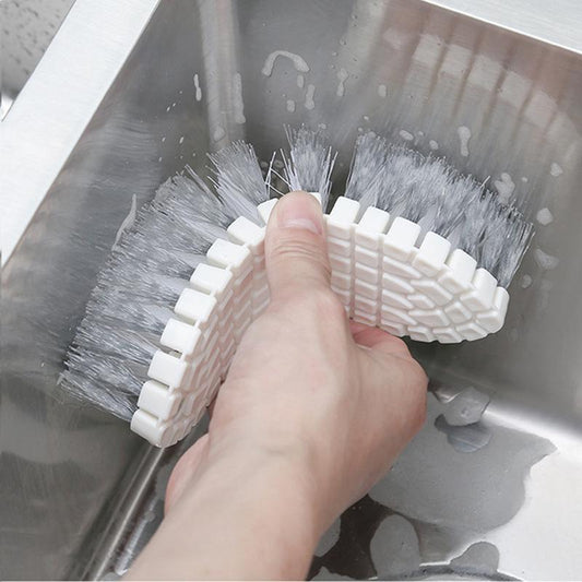 Brush - Multifunctional cleaning brush - Sturdy hand brush with stiff bristles - Multiple flexible brush heads - Suitable for cleaning bathtubs, kitchens, faucets and corners - Set of 2
