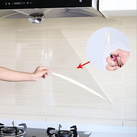 Oil-Resistant Waterproof Vinyl Roll, 45x500cm, Transparent Self-Adhesive Film for Kitchen Wall and Furniture Protection, Decorative Film