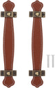 2pcs Vintage Replacement trunk handles leather cabinet handles drawer leather handle Luggage Handle Strap, Brown, Size 2, (632TO04N4SLG6O33FGRH8M)