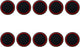 10Pcs Analog Controller Thumb Stick Grip Thumbstick Cap Cover for PS3/PS4/PS5 Controller - Black Background with Red Circle