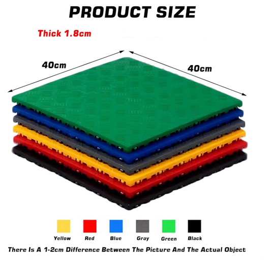 1.8 cm thick plastic interlocking floor tiles/grilles for car wash bays and car detailing shops - plastic divider mats - gray ďź1pcďź