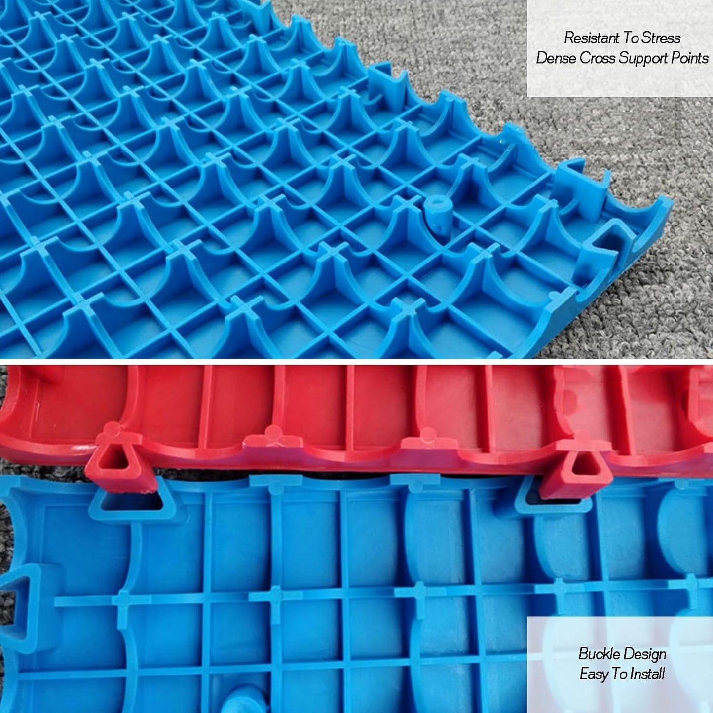 1.8 cm thick plastic interlocking floor tiles/grilles for car wash bays and car detailing shops - plastic divider mats - gray (1pc)