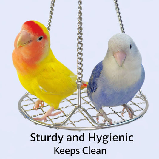 Stainless Steel Bird Toys - Small Pet Toys - Hanging Bird Cage Accessories - Suitable for Various Birds - For Balance Training of Small Parrots, Hamsters, etc.