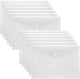 12 folders - plastic folders - transparent A4 format - waterproof - polyethylene - snap closure - ideal for office and school supplies
