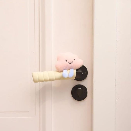 Protective Cover - Set of Two - Cute Cloud-Shaped Door Handle Gloves - Decorative Door Handle Protector Cover - Door Accessories (Pink)