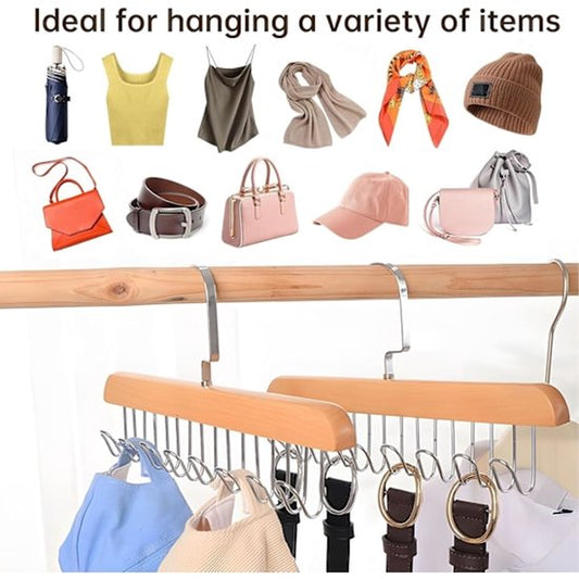 Non-slip hangers for coats, underwear, sweaters and vests - including 8 hooks (pack of 2)