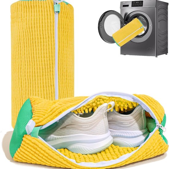 Shoe Wash Bags - 2-Pack - Reusable Shoe Cleaning Bags - Yellow