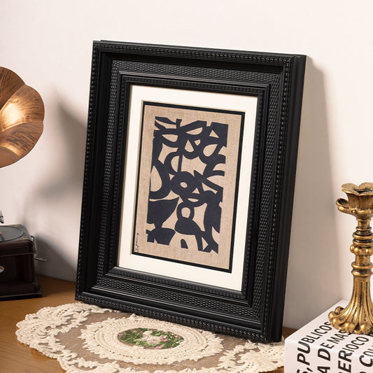 Picture frame - Black picture frame - Oil painting, watercolor, polymer - Used vintage frame - Inner diameter 10.2 * 15.2 cm