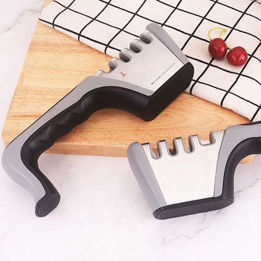 4-in-1 Knife Sharpener - Professional with Scissor Sharpener - 4-Position Pull-Through Sharpener for Kitchen Knives