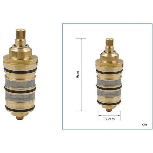 Brass Thermostatic Shower Valve with Cartridge and Handle for Shower Mixer, brass construction, durable plumbing accessory, Black Finish