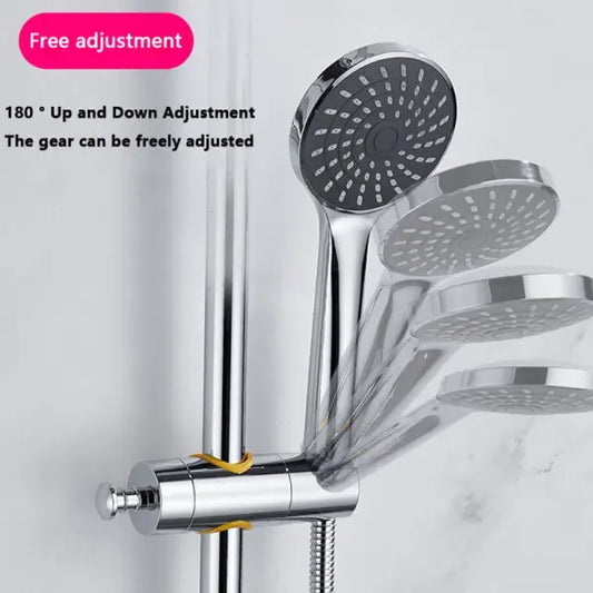 360 Degree Rotation Adjustable 18-25 mm Shower Rod Fit Shower Head Holder Bracket Rod Bar Male, ABS material, Grey/Orange Finish Options
