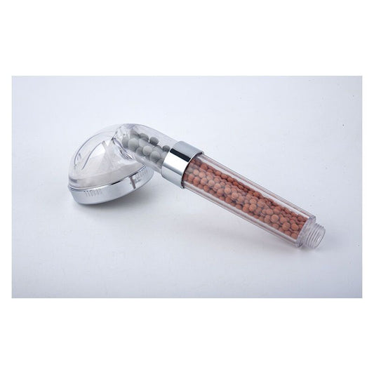 Large three-speed switch F three-stage adjustable transparent shower head suitable for bathroom, home, White Finish