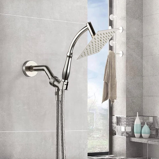 Powerful Rain Shower Head- High Pressure Rain Shower Heads- Large Square Shower Head Universal Replacement Shower Accessories, Chrome Finish