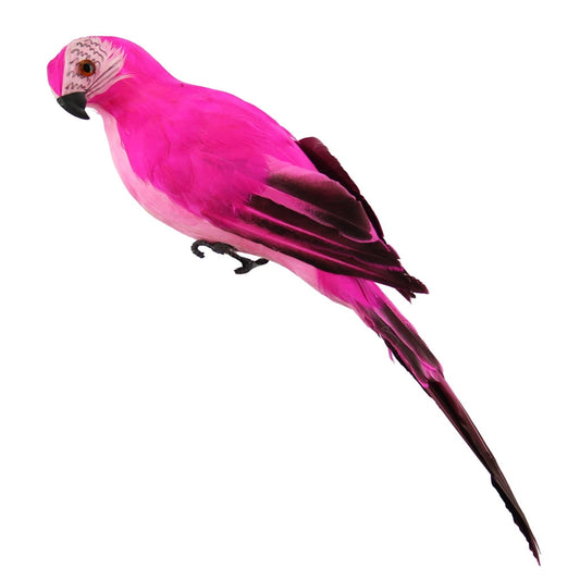 Fake Parrot, 10 x 0.4 Inch Realistic Artificial Birds Model, Fade Birds for Garden Patio Yard Lawns Tropical Tree Wall, Decorative Birds Pink