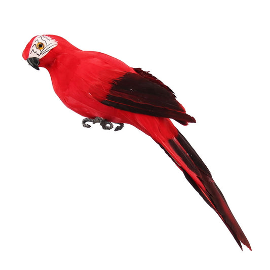 Fake Parrot, 10 x 0.4 Inch Realistic Artificial Birds Model, Fade Birds for Garden Patio Yard Lawns Tropical Tree Wall, Decorative Birds Red