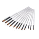 Brushes , Paint Brushes, Painting Pen, Art Tools, Brush Set, Round Tip Brushes Nylon Brushes Artist Wood Brushes for Oil Watercolor Face Nail Arts Miniature and Rock Painting Z3-White