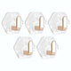JWDX, Wall Mount Hooks Hexagon Adhesive Hooks with Water Design No Drill Wall Hanging Storage Rack Damage Sticky Hooks for Kitchen Bathroom Towel Hanging(5Pc) One Size Gold