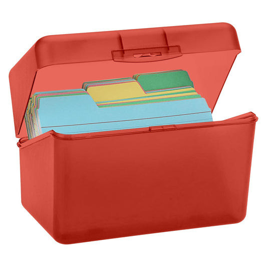 JWDX Hot Clearance! Index Card Holder Index Card Box Notecard Box Flash Card Holder Index Organizer, Storage Box*1 Yellow Desktop storage box Red
