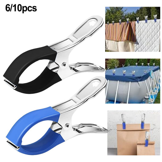 Windproof Pool Cover Clips 30Pcs For Above Ground And Hard Edged Pools-6Pcs Blue 6pcs black