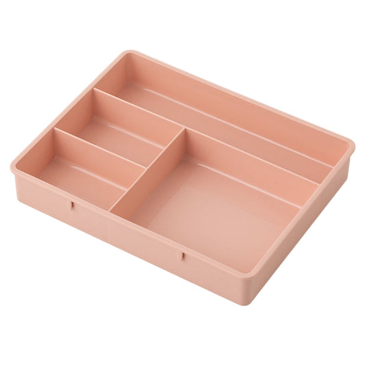 Four Grid Storage Box Plastic Drawer Dividers Flatware Tray Pen Holder Tray Plastic Tray Makeup Tray Plastic Drawers Makeup Vanity Organizer Small Item Pp Office Storage Tray P-ink