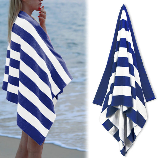 Large Beach Towels, Swimming Towel, Soft & Absorbent Oversized Sheet Made of 100% Cotton - for Swimming Pool, Home, Bath, Spa & Outdoor Use - Bright Colors Elegant Striped Design, Multicolor, 35x70 35" x 70" A
