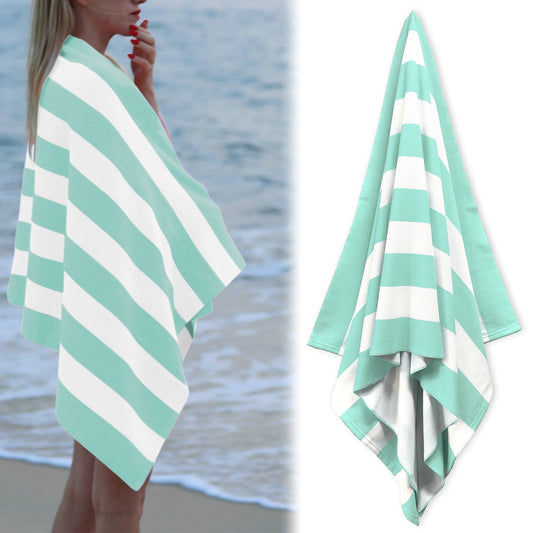 Large Beach Towels, Swimming Towel, Soft & Absorbent Oversized Sheet Made of 100% Cotton - for Swimming Pool, Home, Bath, Spa & Outdoor Use - Bright Colors Elegant Striped Design, Multicolor, 35x70 35" x 70" B
