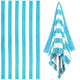 Large Oversized Beach Towel - Big Size Cotton 35 x 70 Inch Striped Pool Towel, Large Cabana Soft Swimming Towel for Adult Men Women, (Light Blue) 35" x 70" Light Blue