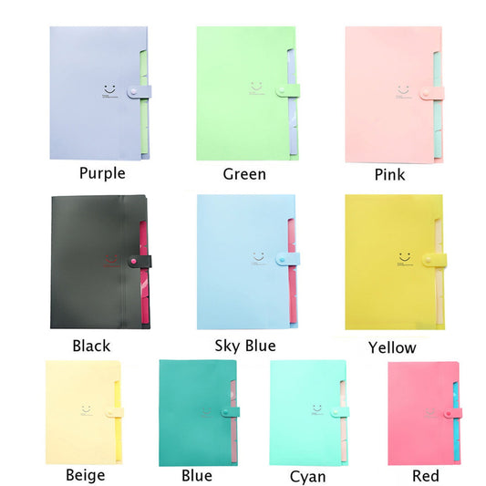 5 Pocket Accordion File Organizer - Letter Size Expanding Folder, Back to School Portable Document Manager for Receipts & Homework Pink(Beige,12.6x9.29x0.75") Beige
