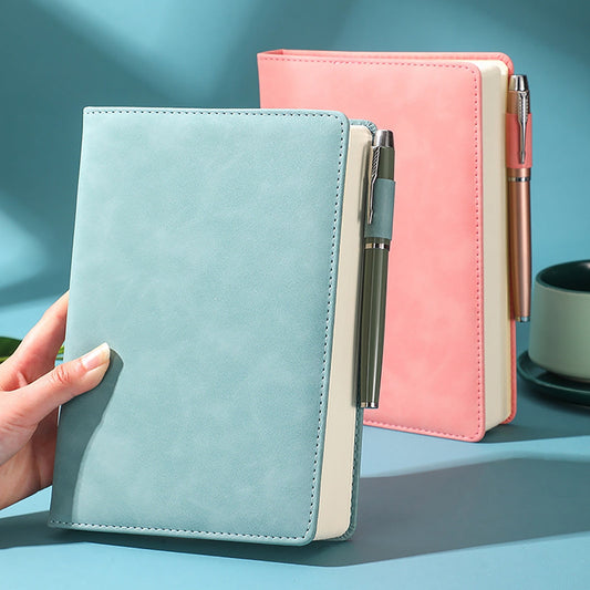 Journal Book Notebook,5.71x8.27",100 Sheets,200 Pages Blank Journal Notebook Thick Sketch Book Hardcover Leather Unlined Journaling Composition Book,Journaling Business Notebook Pink
