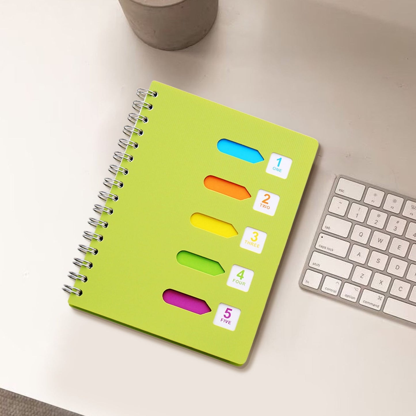 5 Subject Notebook College Ruled,Small Spiral Notebook 5x7 with Removable Divider Tabs, Lined Spiral Notebook for Women,220 Pages A5 Spiral Notebooks for Note Taking,Blue Hot Pink